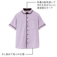  【在庫限り】チェック柄半袖ニットシャツ (介護ウェア)
